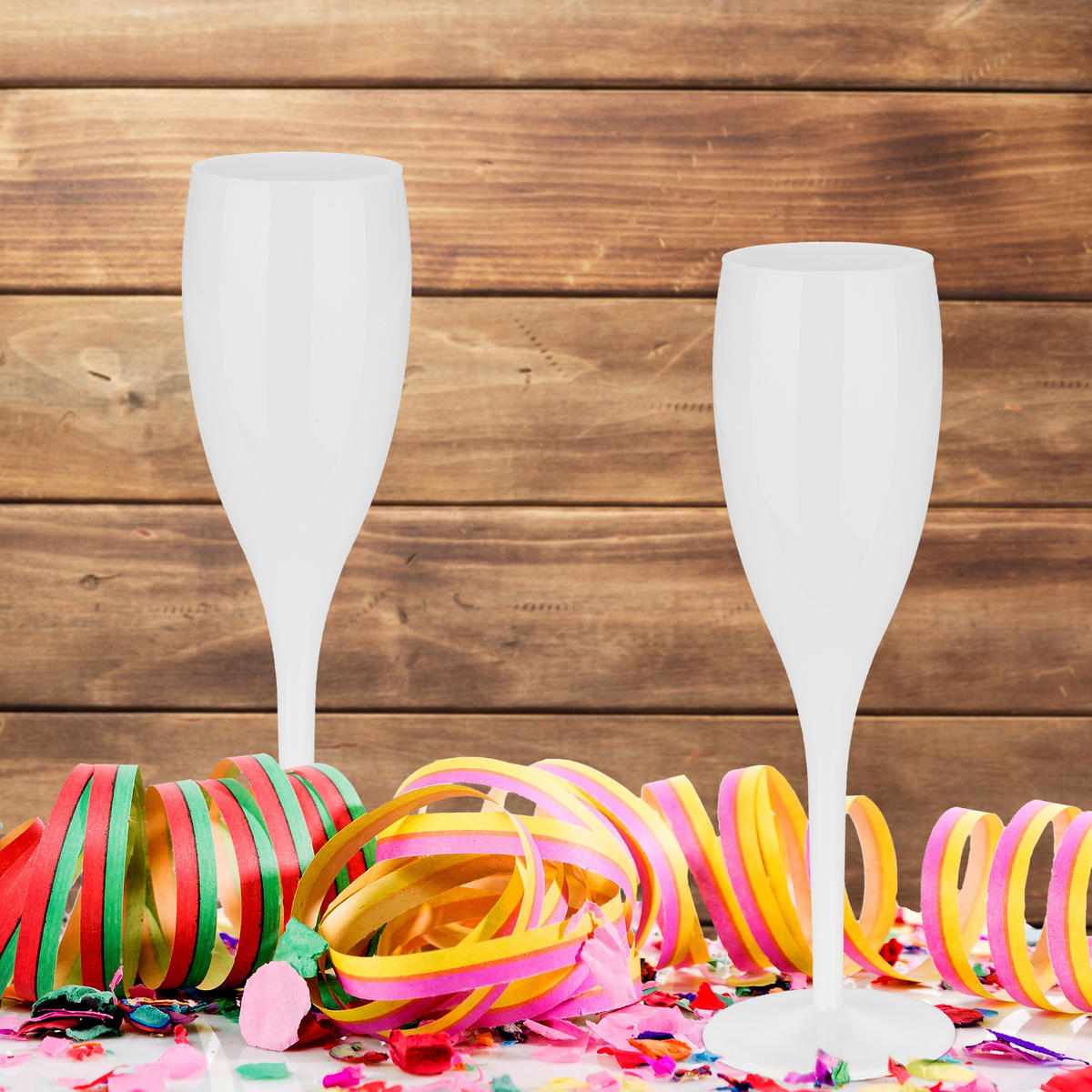 6xSEKTGLÄSER - Weiß, Kunststoff (0.1L) - Relaxdays