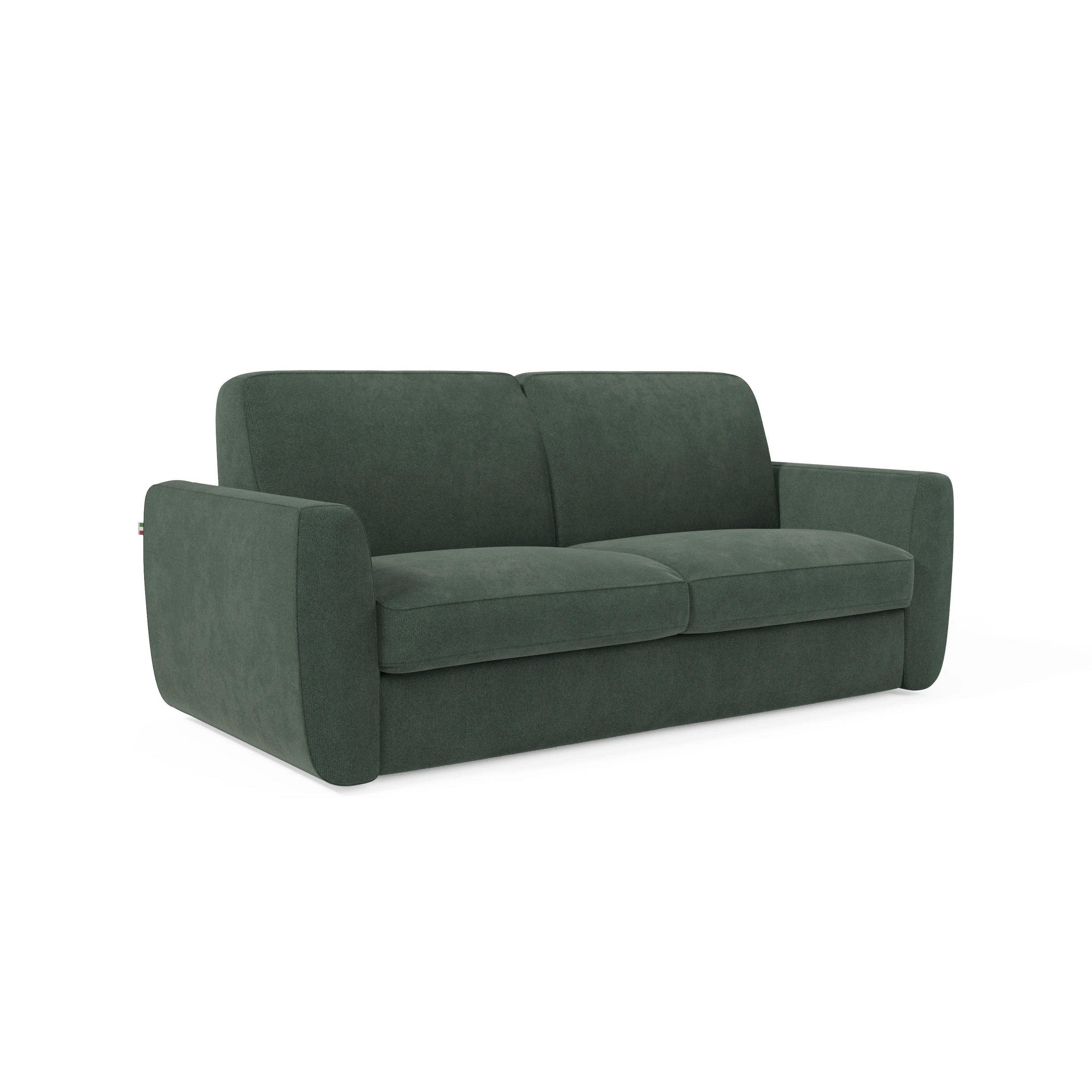 SCHLAFSOFA Leonida - Grün, Metall (222/92/98cm) - Divani.store