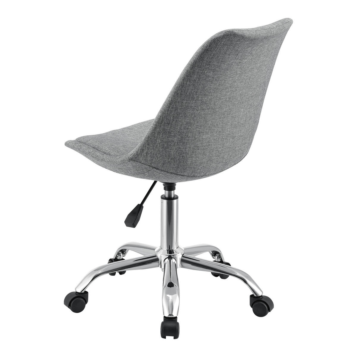 DREHSTUHL Atherton - Chromfarben/Dunkelgrau, Kunststoff/Textil (48/93/55cm) - [en.casa]