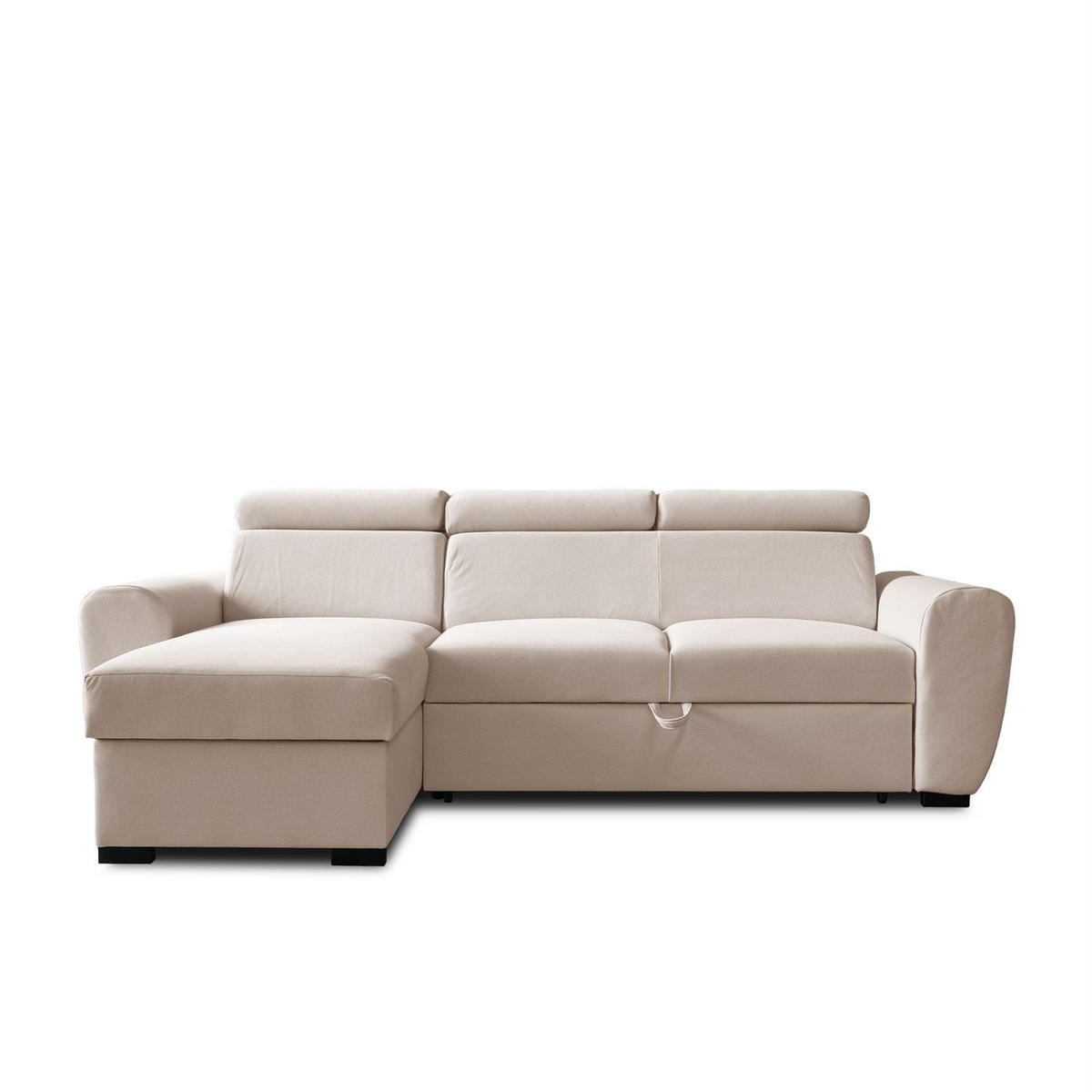 ECKSOFA FALCO mit Schlaffunktion Elli 04 - Beige, Textil (253/174cm) - Lookway