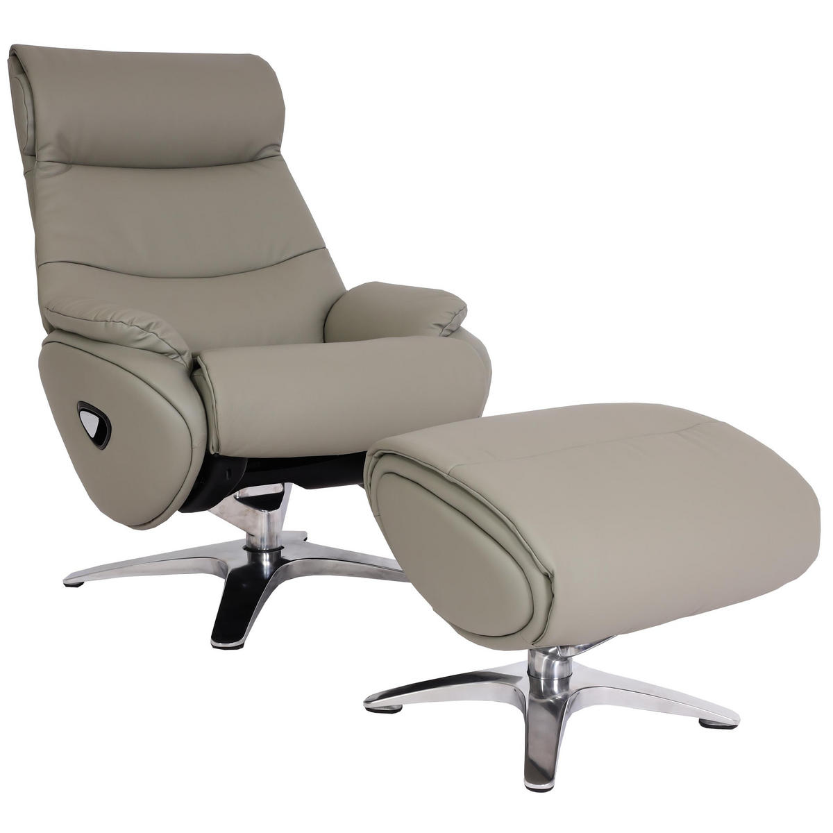 RELAXSESSEL MIT HOCKER Grau - Grau, Textil (117/110/77cm) - MCW