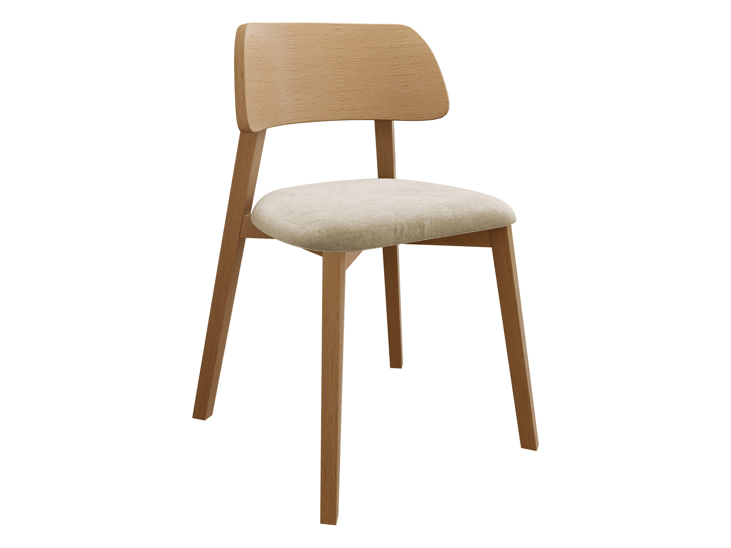 POLSTERSTUHL Dario, Holzfarbe: Natur - Naturfarben, Holz/Textil (47/80/50cm) - MIRJAN24