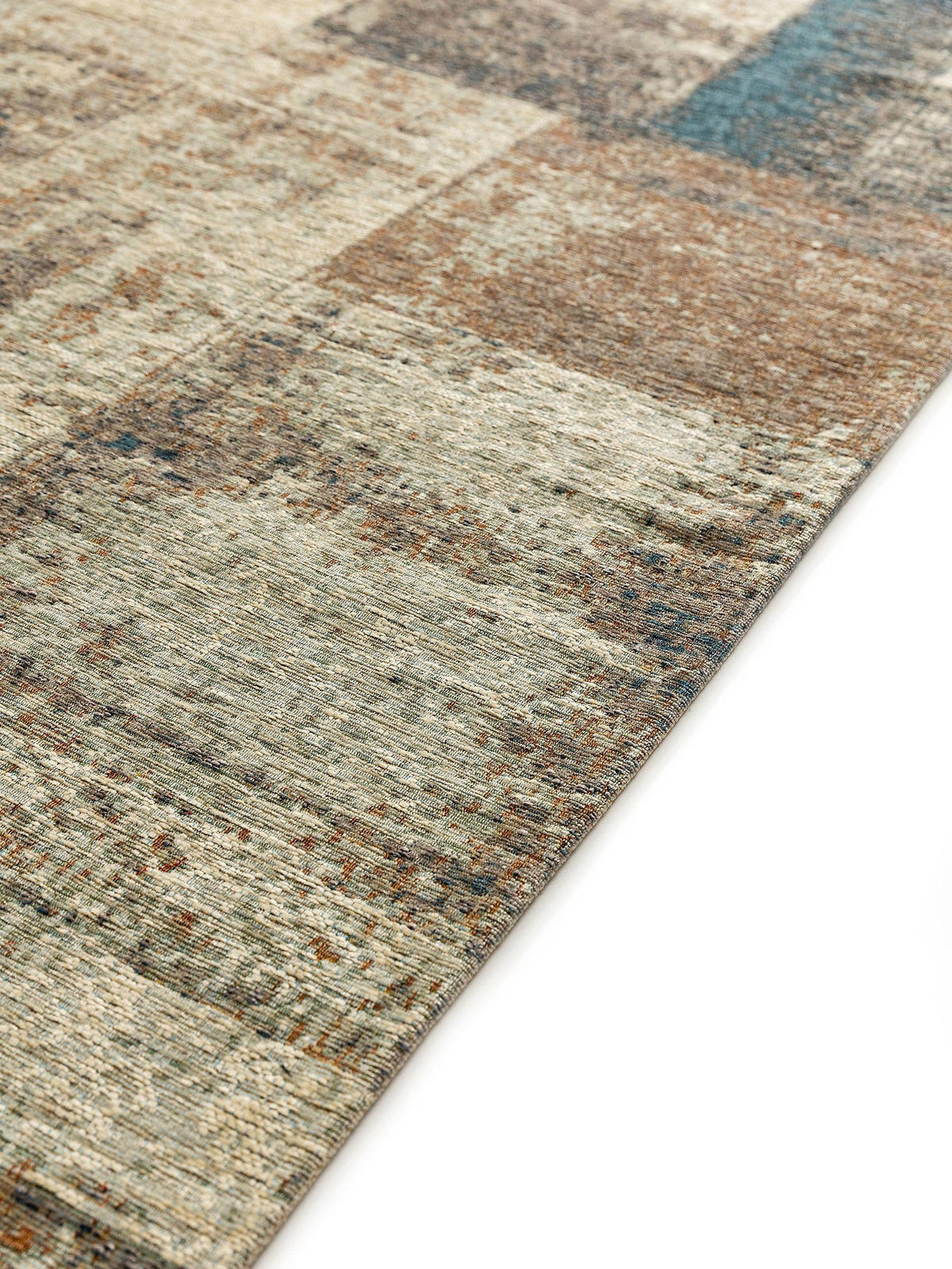 FLACHGEWEBETEPPICH Frencie Beige/Blau 120x180 cm - Beige, Textil (120/180cm) - benuta Nest