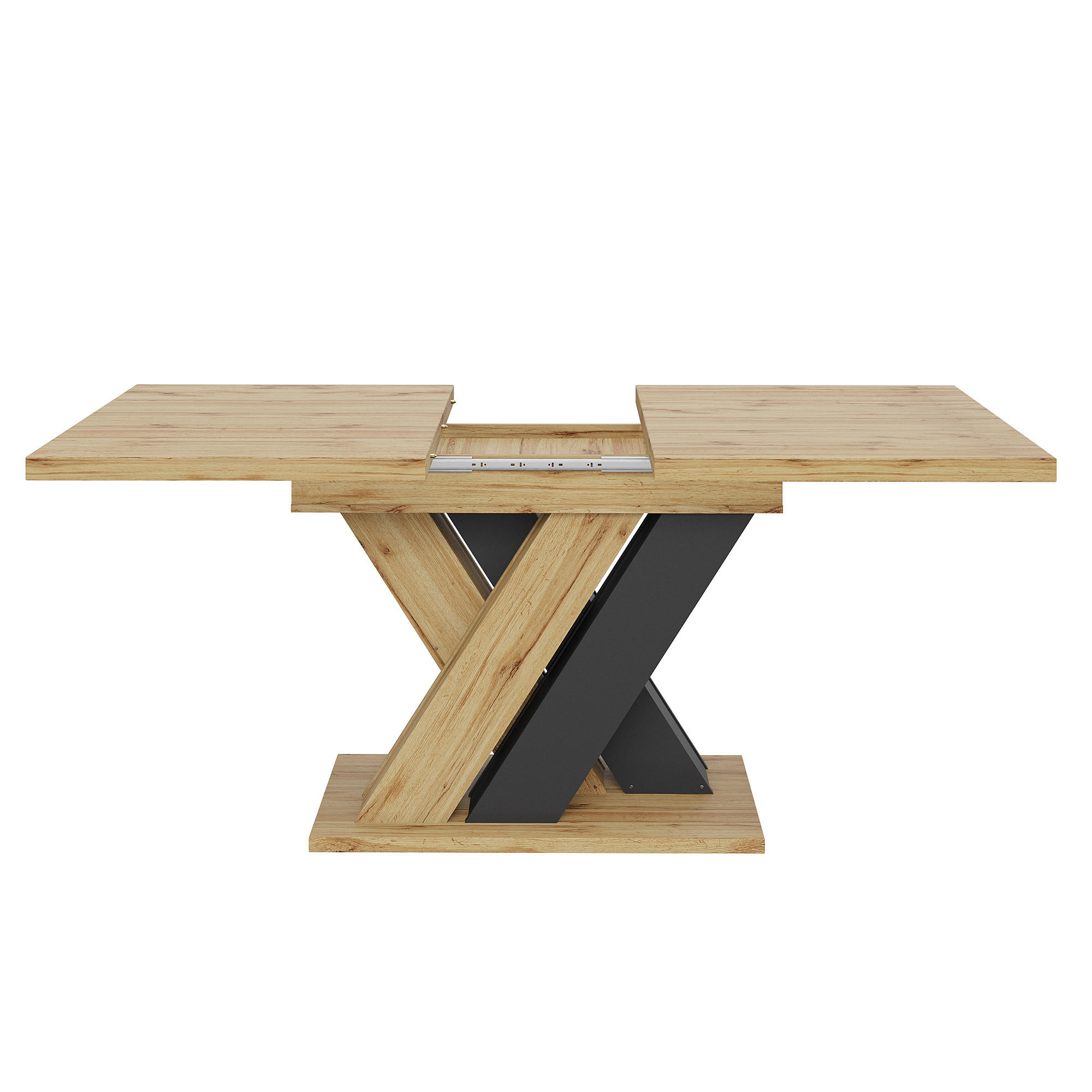 AUSZIEHTISCH Holzoptik 119-158,5/80/75 cm - Schwarz, Holz (80/119/75cm) - PANGIVO
