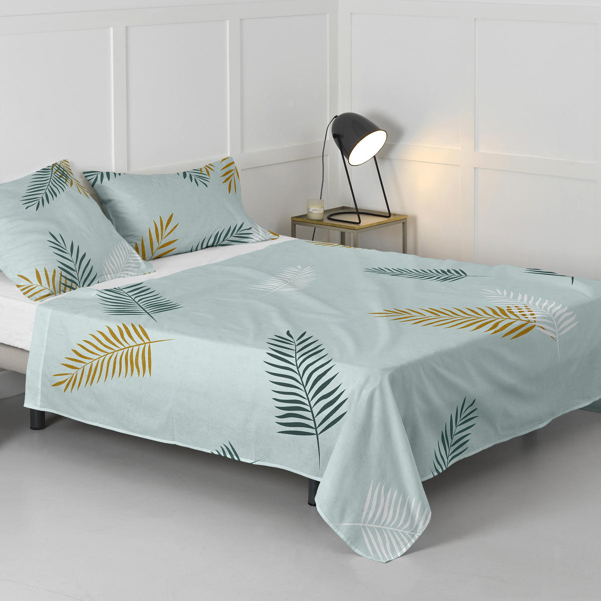OBERBETTLAKEN foliage mint 160x270 cm mehrfarbig - Multicolor, Textil (160/270cm) - Happy Friday