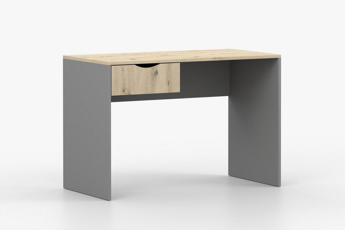 JUGENDZIMMER-SET JUMI A 4-teilig in Grau/Eiche Artisan - Eiche Artisan/Grau, Holzwerkstoff (364/193/205cm) - Deine Möbel 24