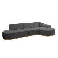 ECKSOFA Ottomane Rechts MARI-L2-v2 - 328x171x83 cm Grau Bouclé - Grau, Holzwerkstoff/Textil (171/328cm) - ALTDECOR