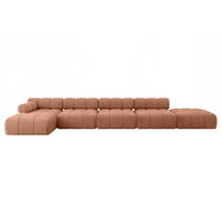 ECKSOFA modulares Sofa Lizur-L3 - 475x160x70 cm Apricot Velours - Koralle, Holzwerkstoff/Textil (475/160cm) - ALTDECOR