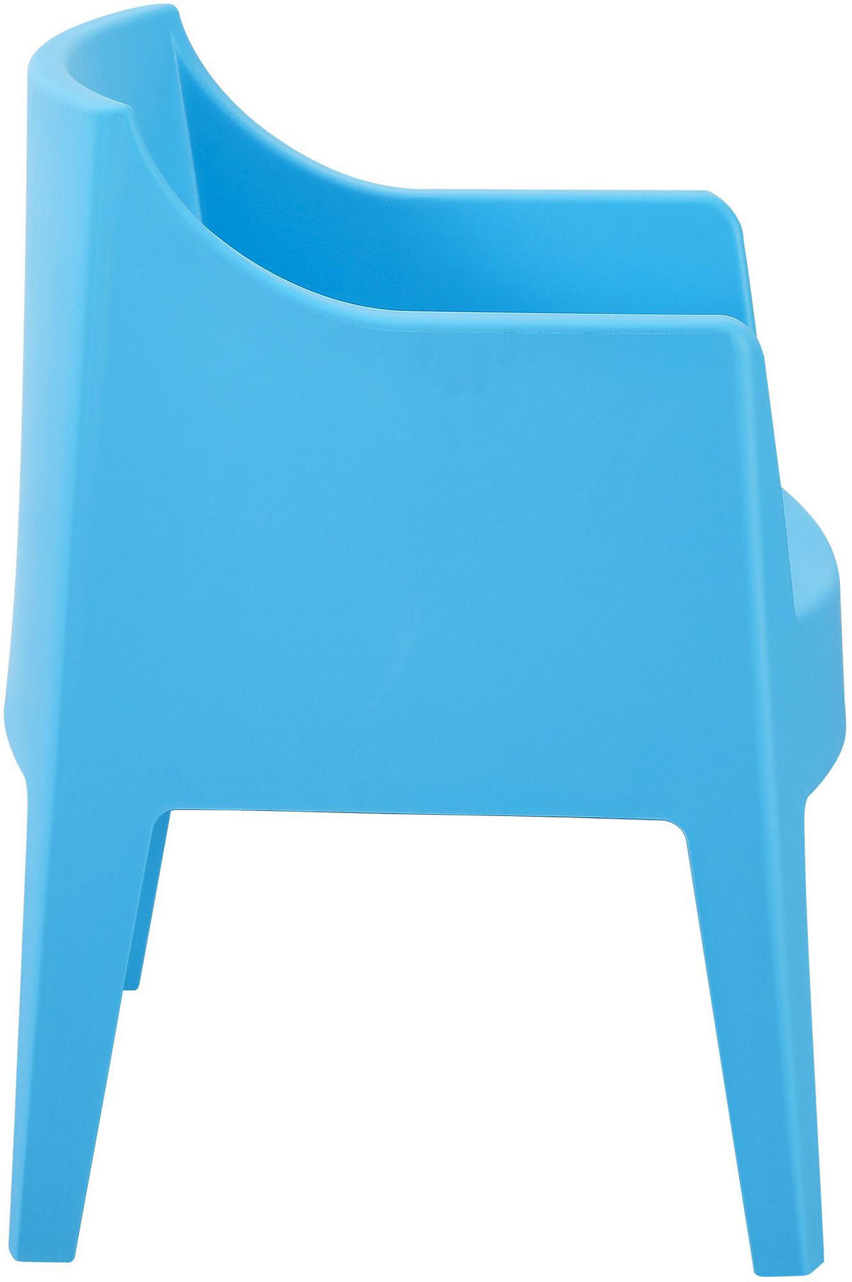 GARTENSTUHL Henri 4er Set 73x57x78cm Kunststoff Blau Stapelstuhl - Blau, Kunststoff (73/78/57cm) - DELUKE