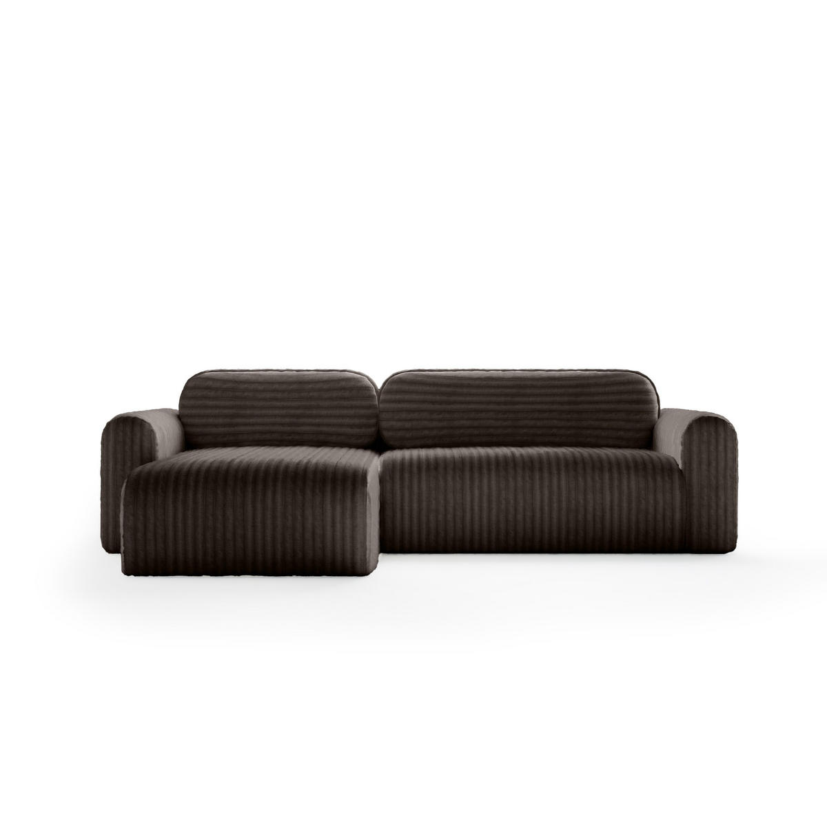 ECKSOFA mit Schlaffunktion Emmen, Dunkelbraun - Dunkelbraun, Textil (286/100cm) - Fedve