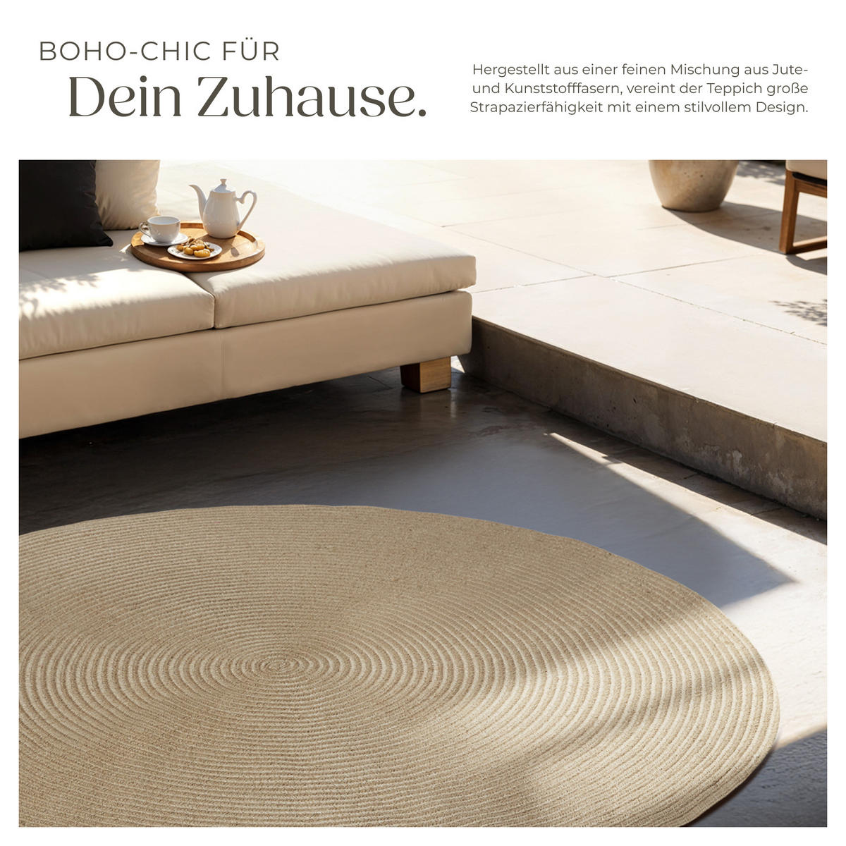 GEFLOCHTENER-TEPPICH Vibe,strapazierfähig und pflegeleicht,braun - Braun, Textil (160/160cm) - tectake