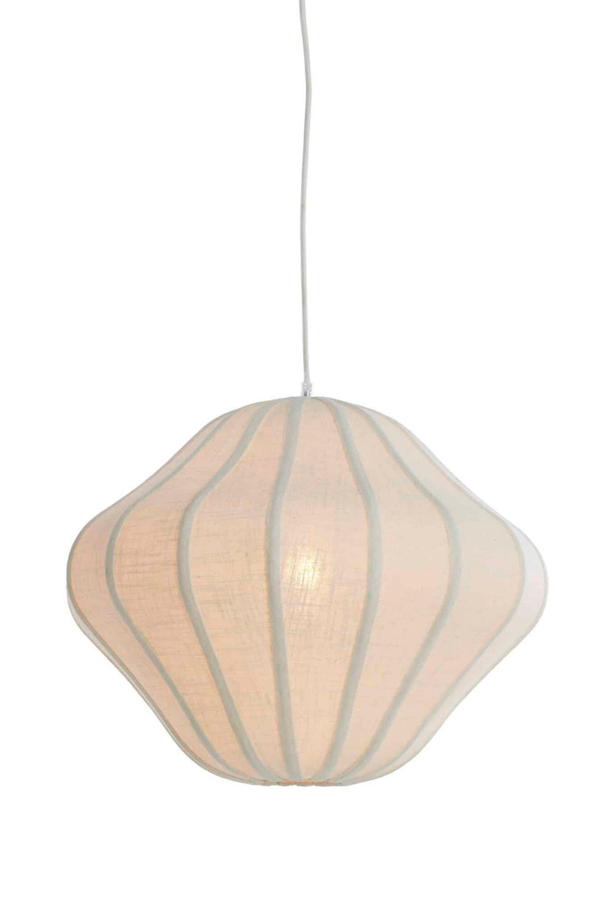 HÄNGELAMPE Sukau Weiß 50/50/40 cm - Weiß, Textil (50/50/40cm) - Light & Living