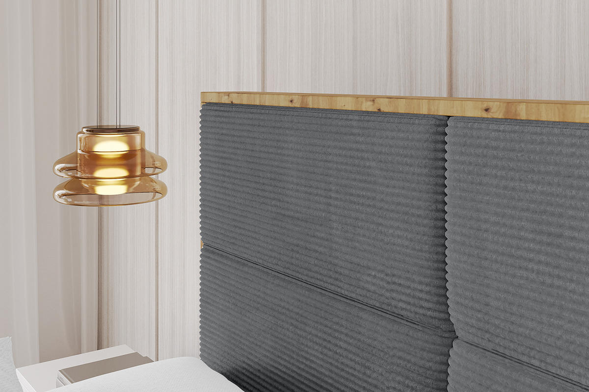 POLSTERBETT mit Bettkasten und Lattenrost, Bett mit Matratze H3/H4 - ENZO1 180x200 Dunkelgrau - Anthrazit, Holzwerkstoff/Textil (180/200cm) - ALTDECOR