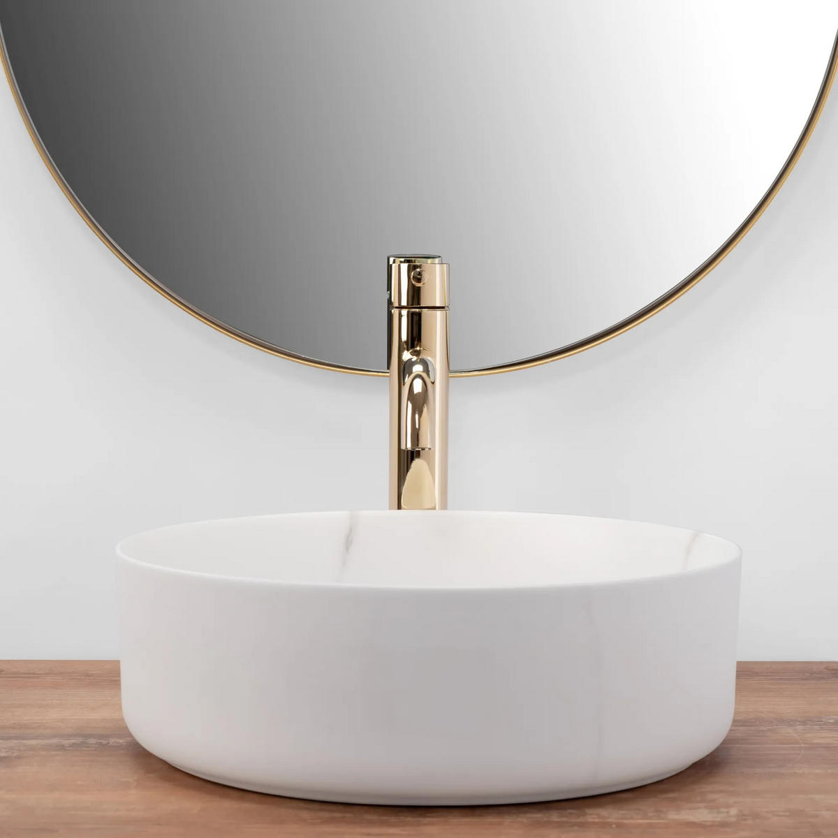 AUFSATZWASCHBECKEN Rea Sami Marble Mat - Weiß, Keramik (36/11.5/36cm) - REA