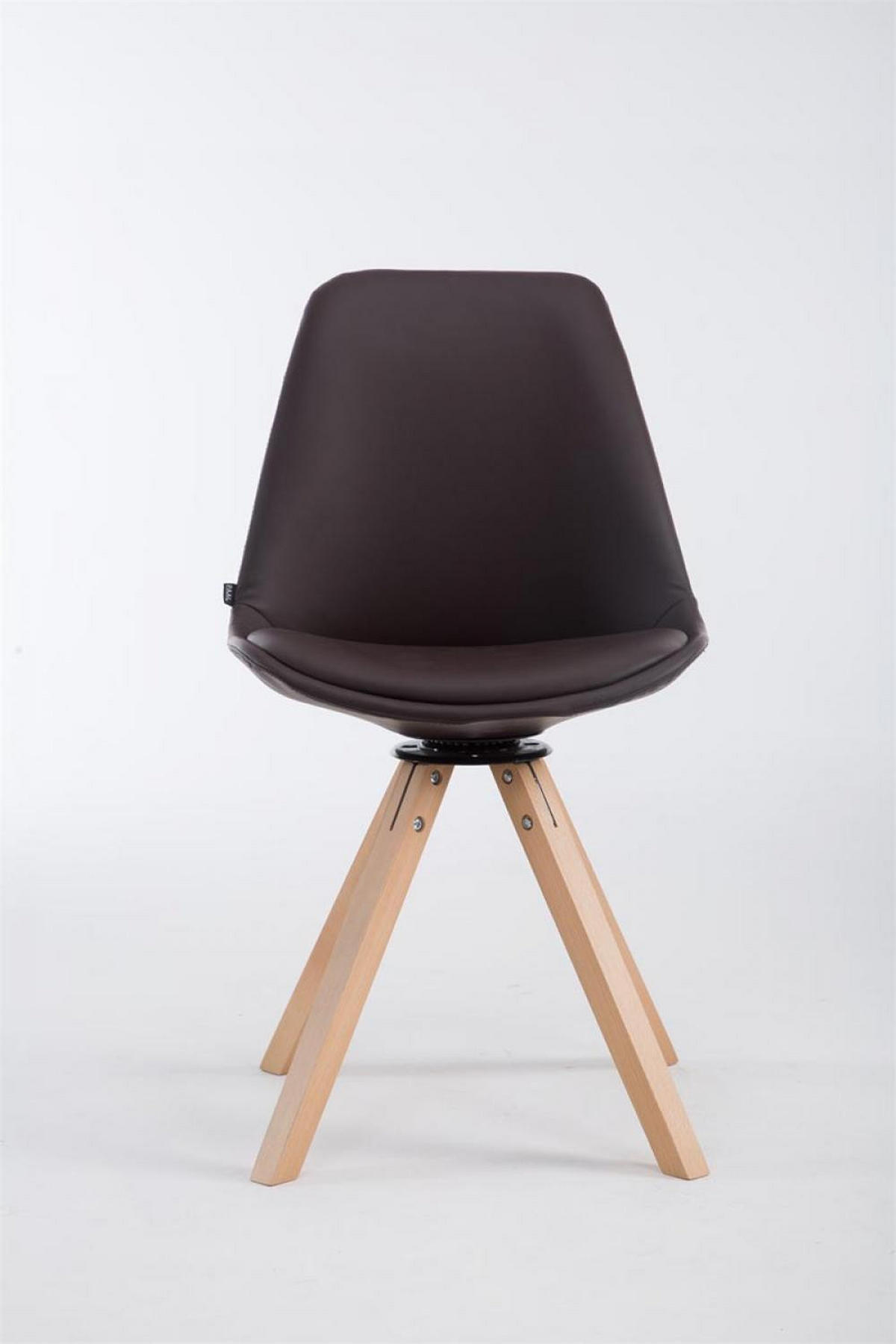 STUHL Lederlook Braun - Eukalyptusholzfarben/Braun, Holz/Textil (48/84/56cm) - CLP