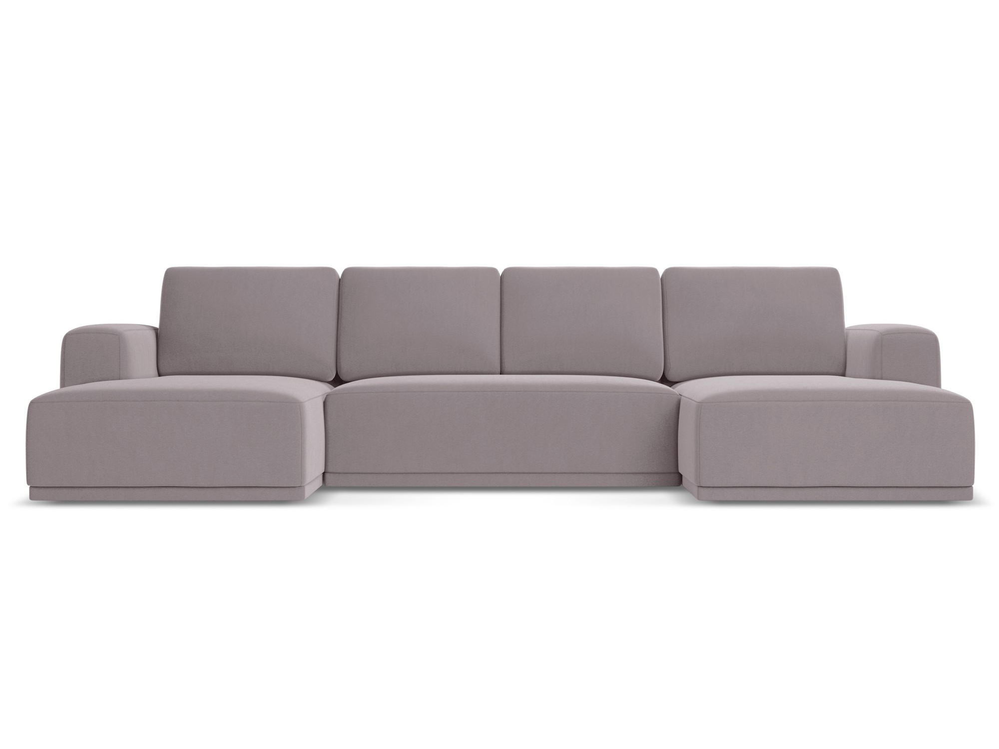 WOHNLANDSCHAFT Samt Stoff Violett - Lila/Flieder, Kunststoff/Textil (333/91/160cm) - Makamii