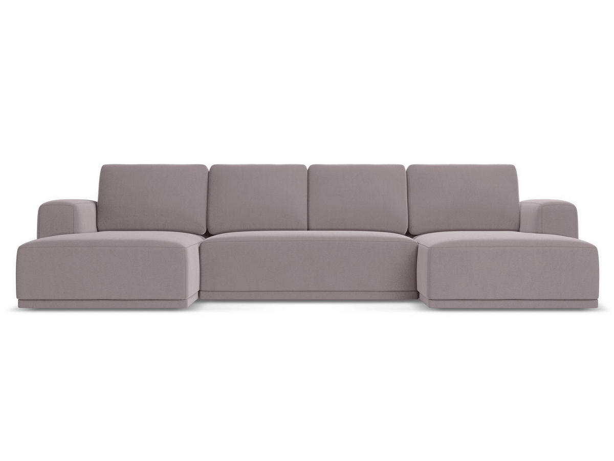 WOHNLANDSCHAFT Samt Stoff Violett - Lila/Flieder, Kunststoff/Textil (333/91/160cm) - Makamii