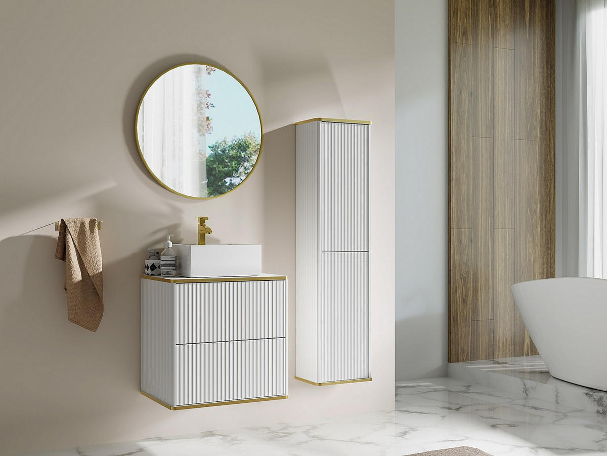 BADSCHRANK - 35 cm x 25 cm - Holz, Platte - Weiß - KELIZA - Weiß, Holz (35/140/25cm) - Vente-Unique