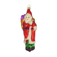 CHRISTBAUMSCHMUCK Weihnachtsmann mit Rucksack bunt 13 cm - Multicolor, Metall (0.1/13/0.1cm)