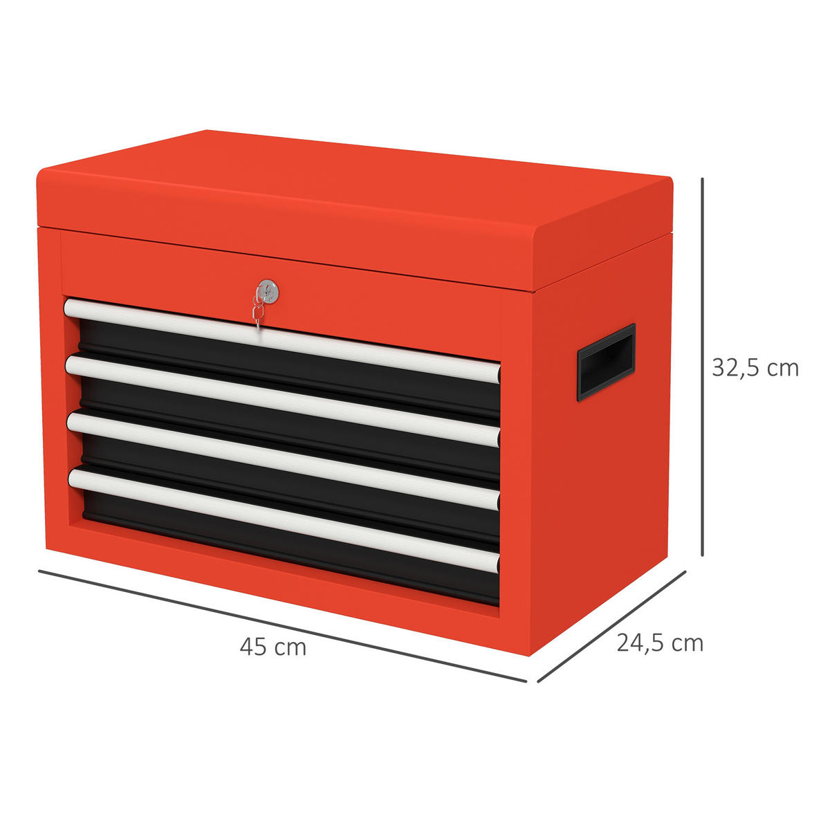 WERKZEUGKOFFER - Rot, Metall (24.5/32.5/45cm) - DURHAND