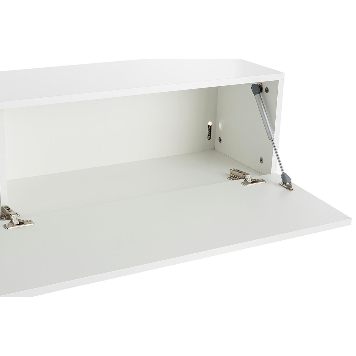 TV-WANDELEMENT Horizontal Wei? Gl?nzend ETERNEL - Weiß, Holz (29.5/28/137.5cm) - Miliboo