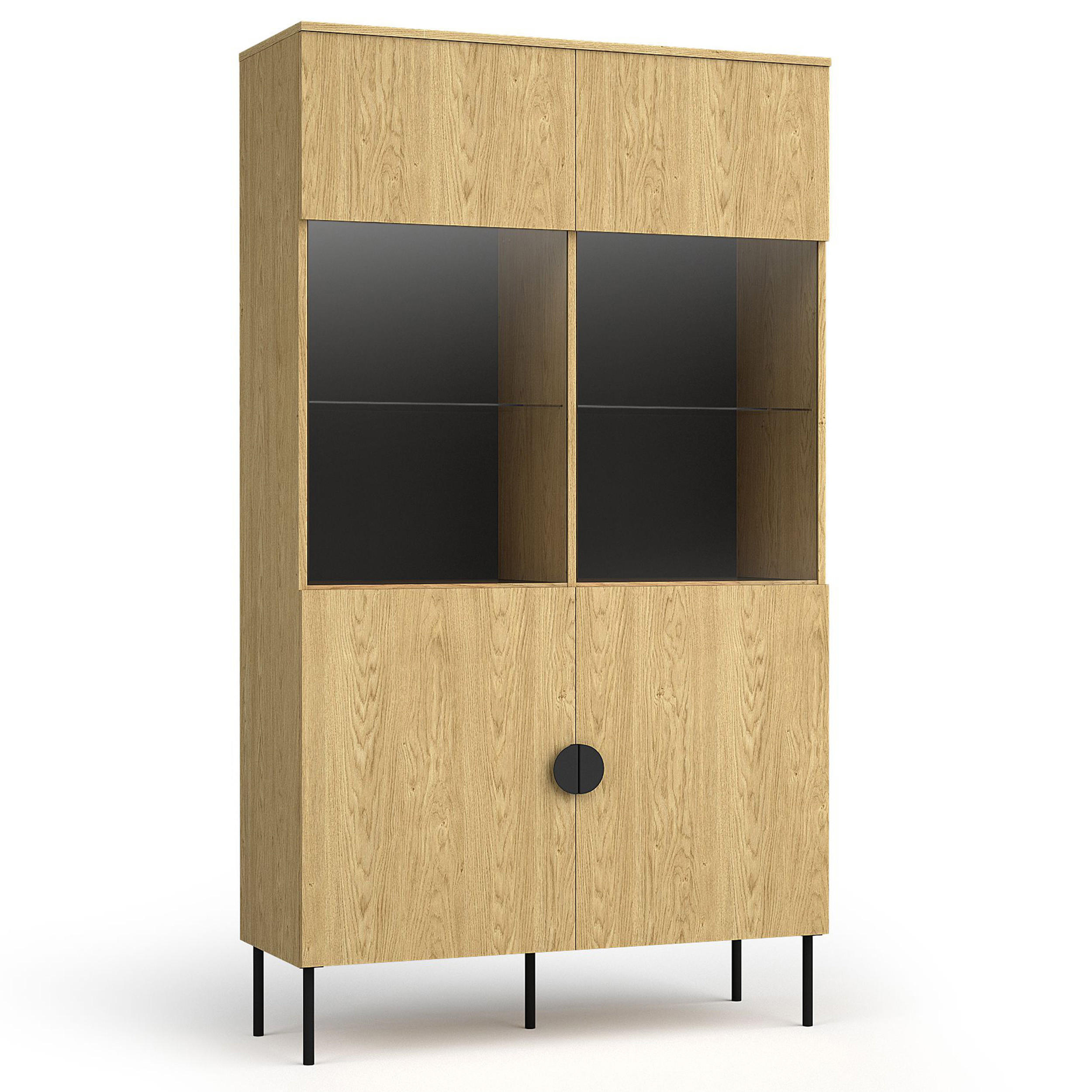 STANDVITRINE VIDIS Vitrinenschrank - Eichefarben, Holzwerkstoff (107/188/40cm) - KONSIMO®