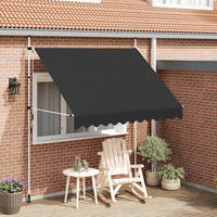 EINZIEHBARE Markise Handbetrieben 250 cm Anthrazit - Anthrazit, Textil (250/1/1cm) - furnicato