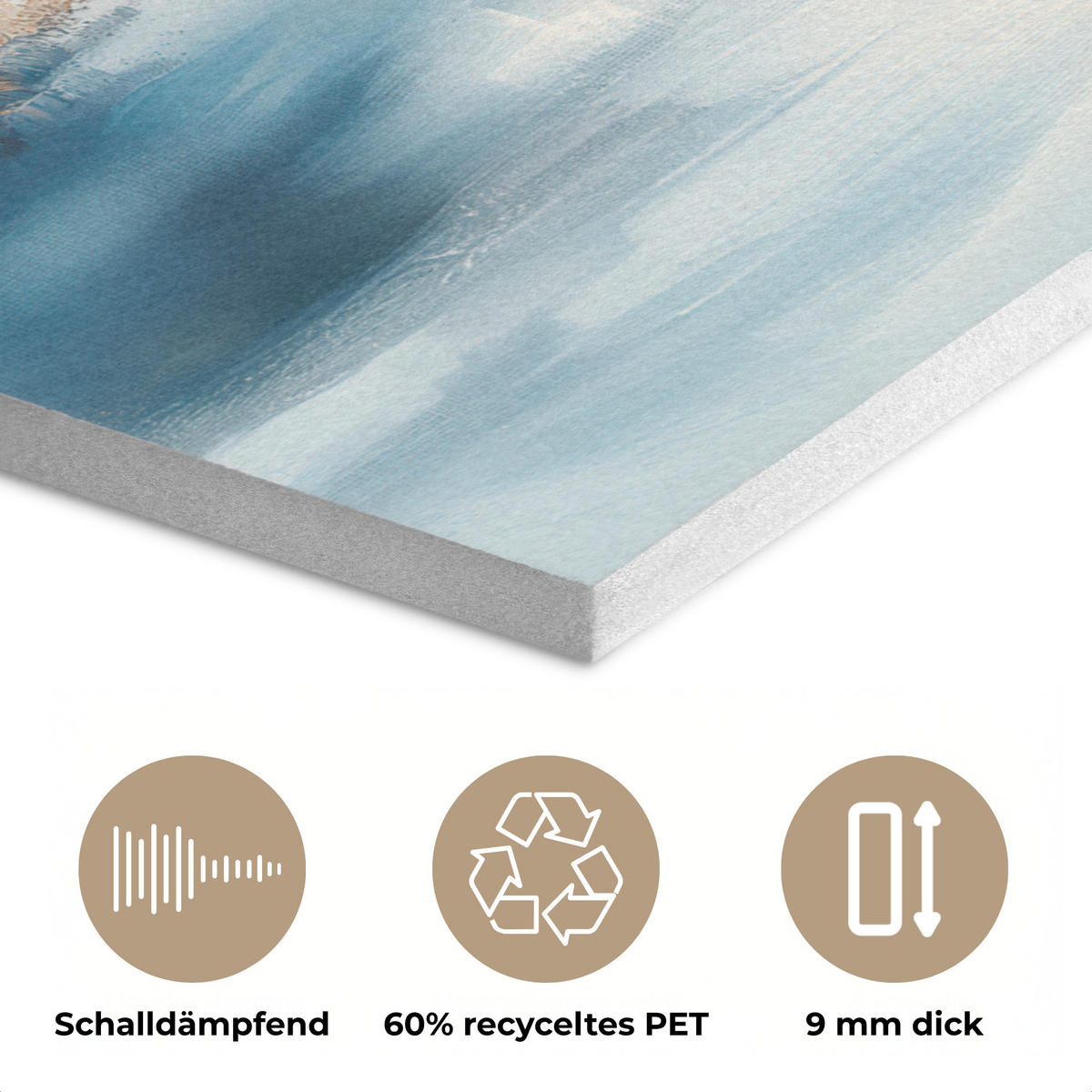 AKUSTIKBILD Wald - Winter - Natur - Abstrakt - Schnee Wanddeko 60x90 cm - Weiß, Kunststoff (60/90/0.9cm) - MuchoWow