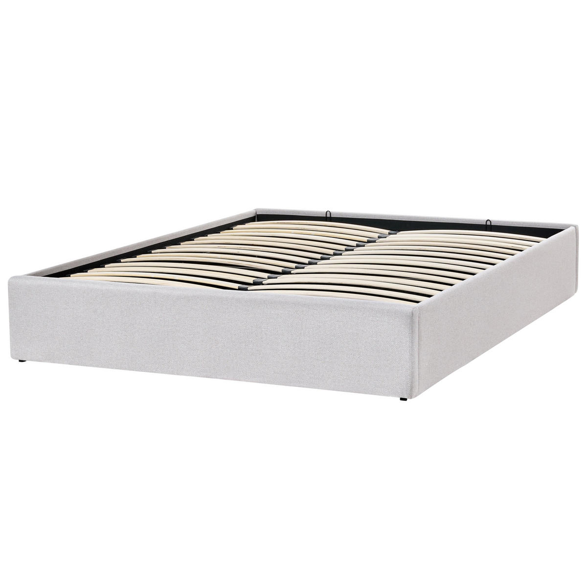 BETT mit Stauraum 140/200 cm Hellgrau Dinan - Hellgrau, Textil (140/200cm) - Beliani