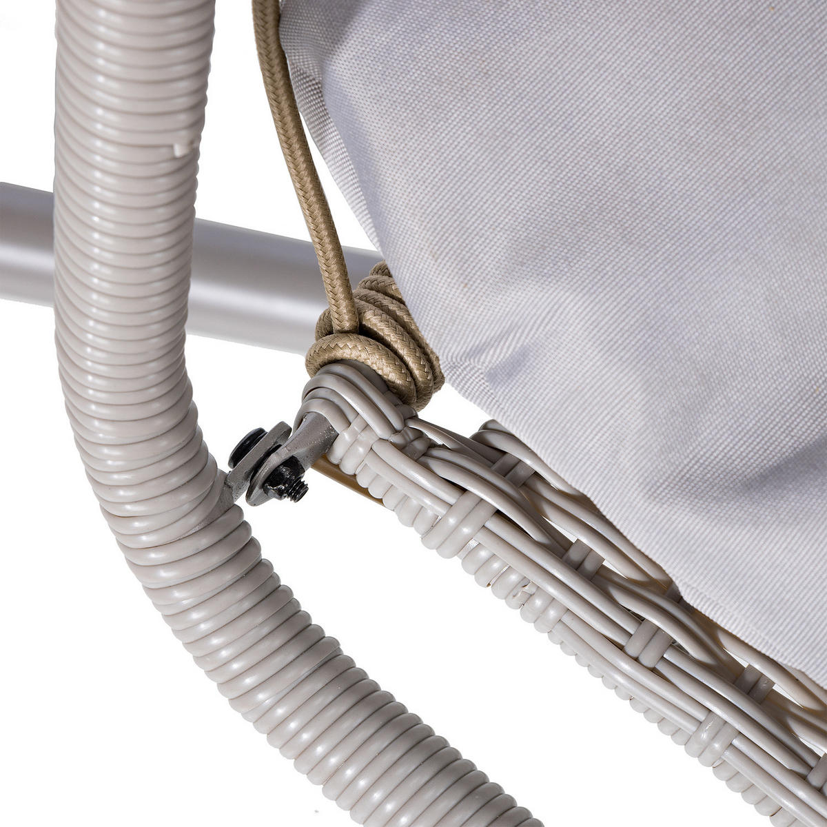 HÄNGESESSEL - Polyrattan / Stahl - Beige, Kunststoff/Textil (95/190/95cm) - home24