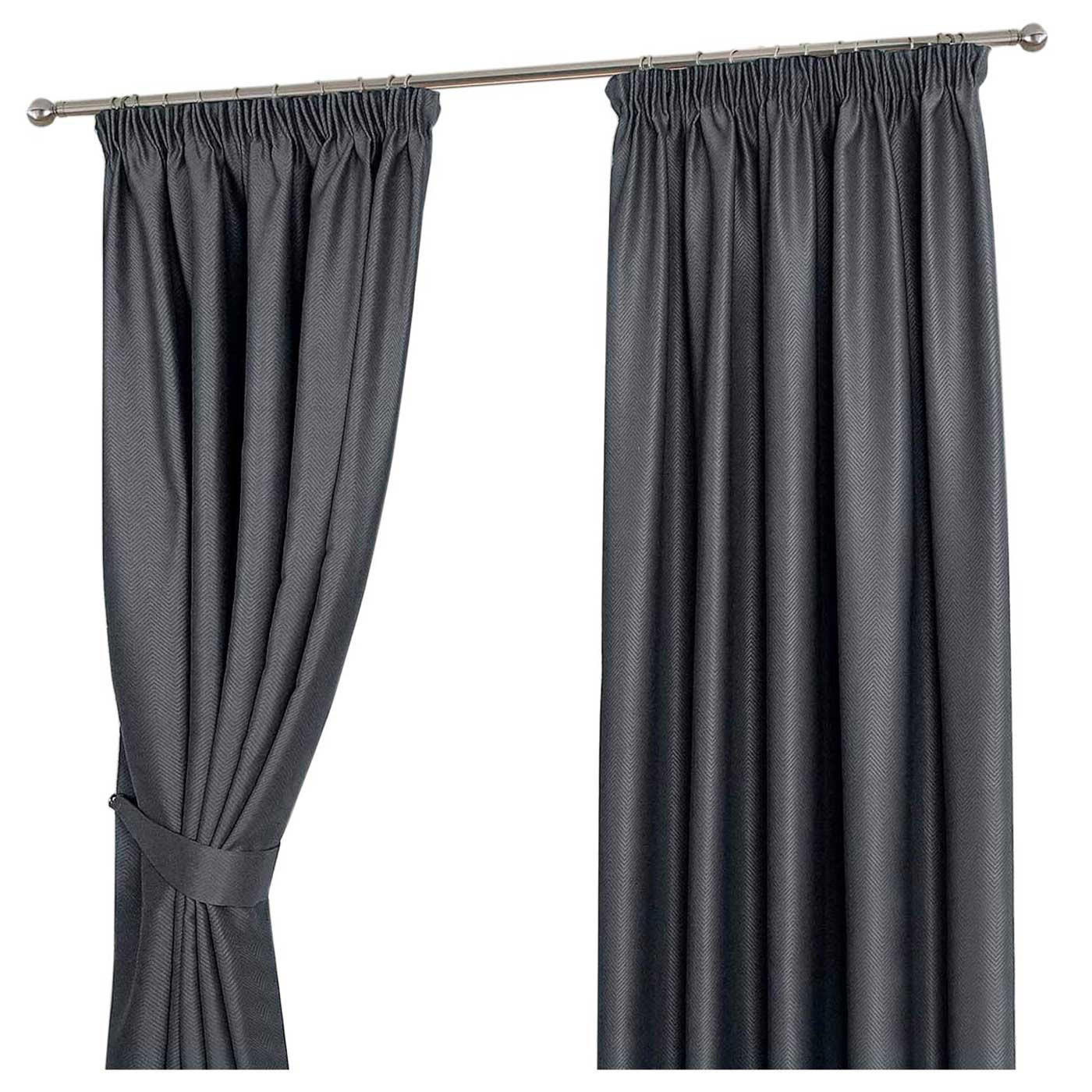 VERDUNKELUNGSVORHÄNGE Fischgrät mit Thermo-Funktion, Kräuselband 117/228 cm - Dunkelgrau, Textil (117/228cm) - Homescapes