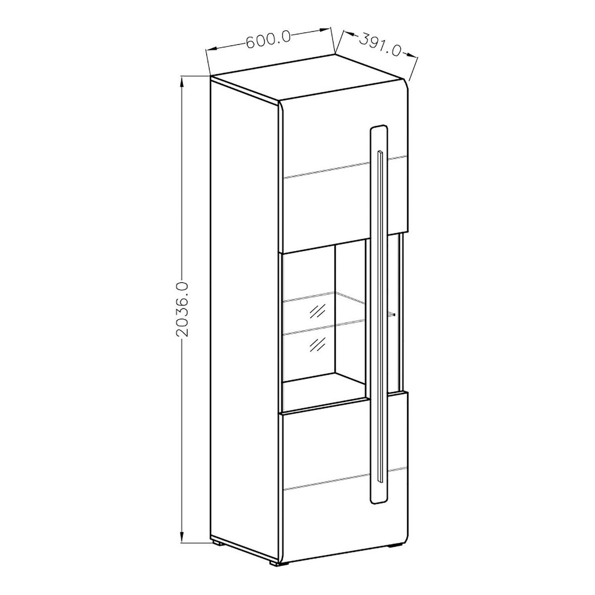 WOHNWAND - 4-teilig - Weiß Hochglanz/Schwarz, Holzwerkstoff/Kunststoff (310/204/50cm) - home24