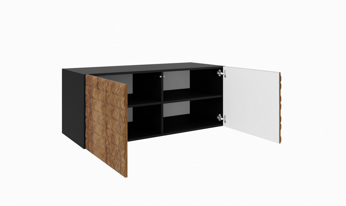 TV-SCHRANK CALI - Wildeiche/Schwarz, Holzwerkstoff (100/41/40cm) - Meblini