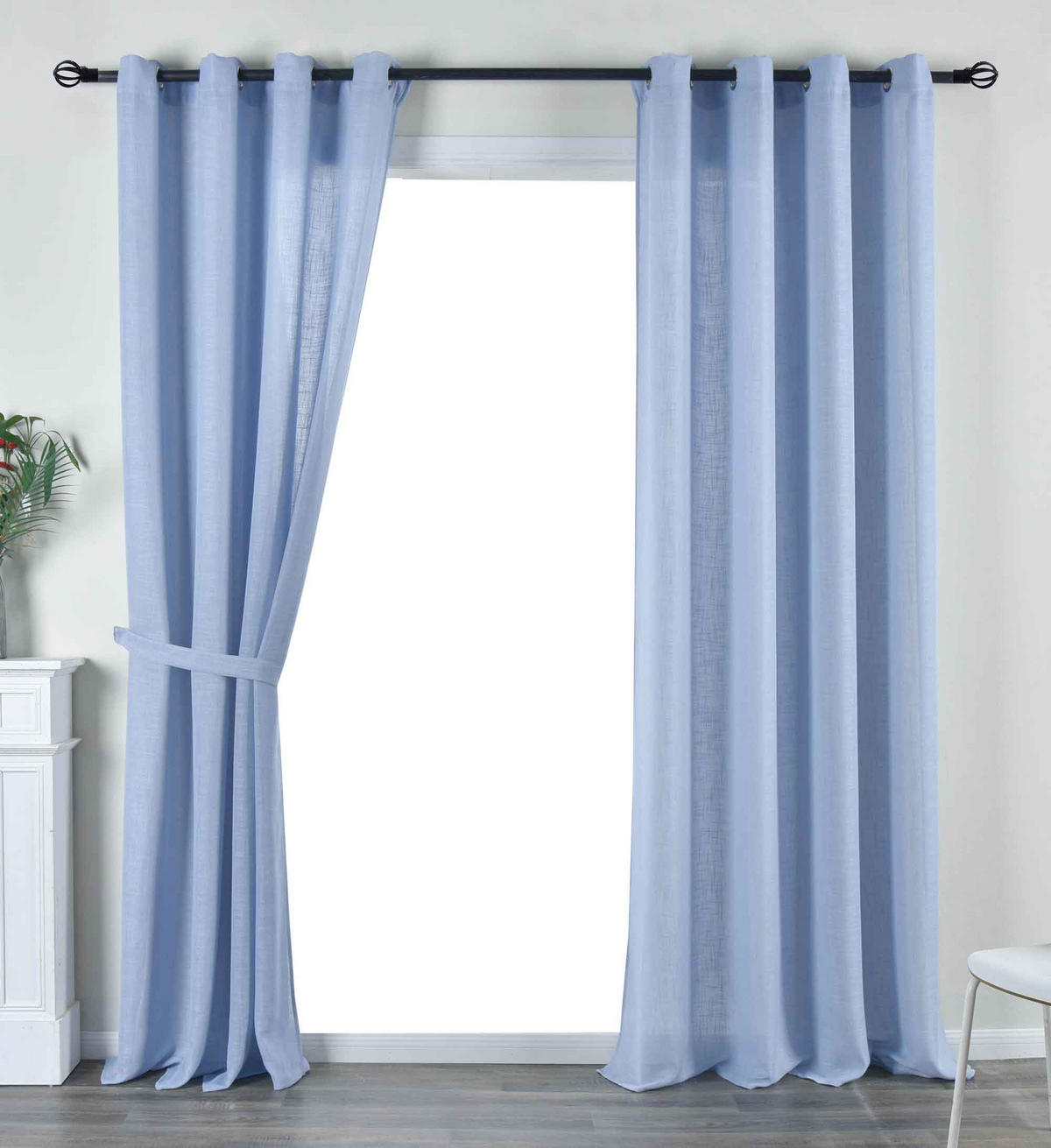 VORHANG 2ER SET »Essen« HxB 245x145 cm Blau - Blau, Textil (145/245cm) - Gardinenbox