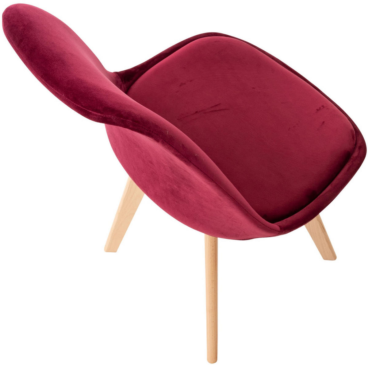 ESSZIMMERSTUHL Lines, Samt bordeauxrot - Bordeaux/Naturfarben, Holz/Textil (49/83/50cm) - TPFLiving