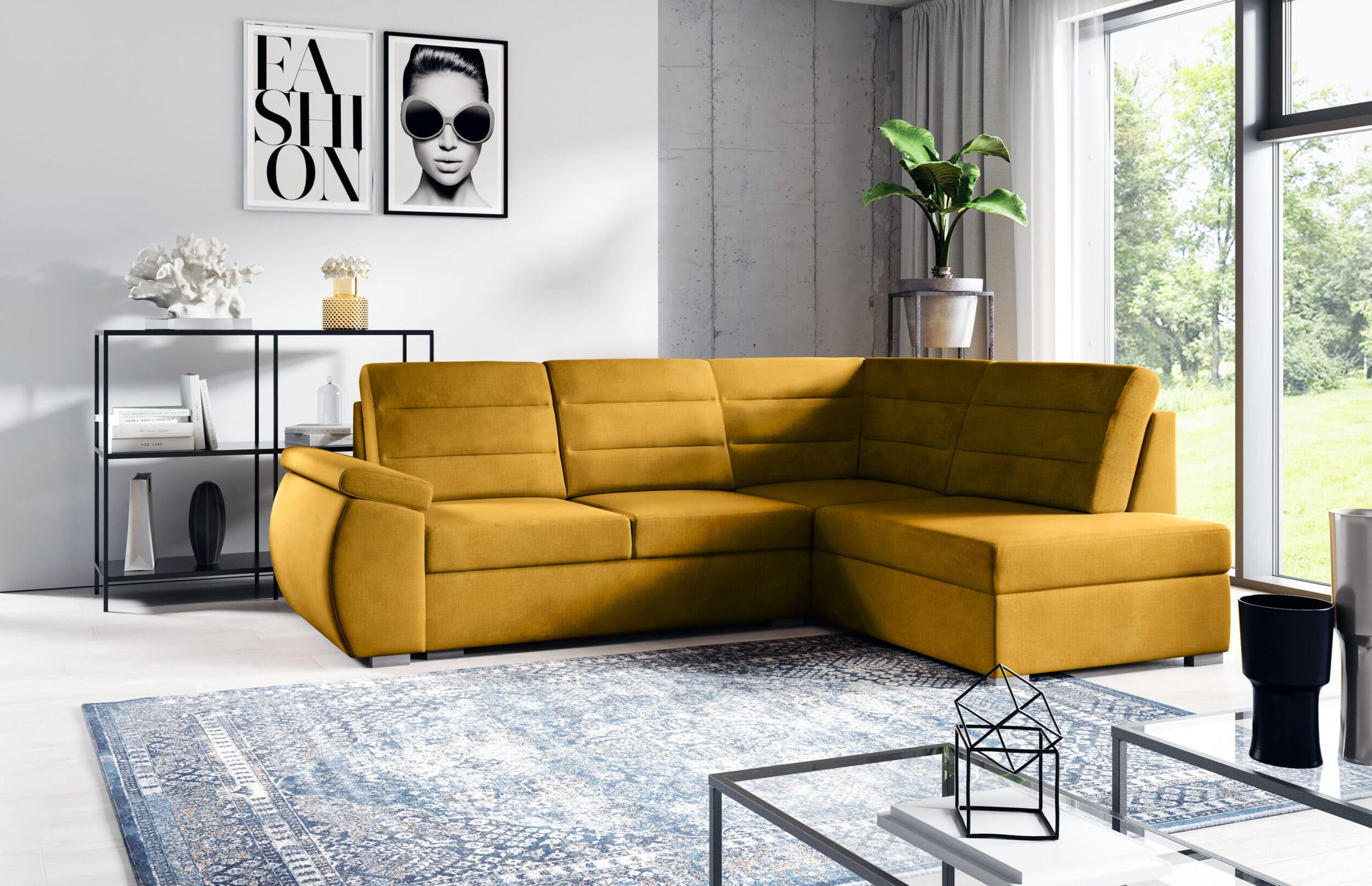Thumbnail - Möblo Eckschlafsofa, Cappuccino, Holzwerkstoff, 4-Sitzer, Ottomane rechts, L-Form,L-Form, 264x190 cm, Wohnzimmer, Sofas ...