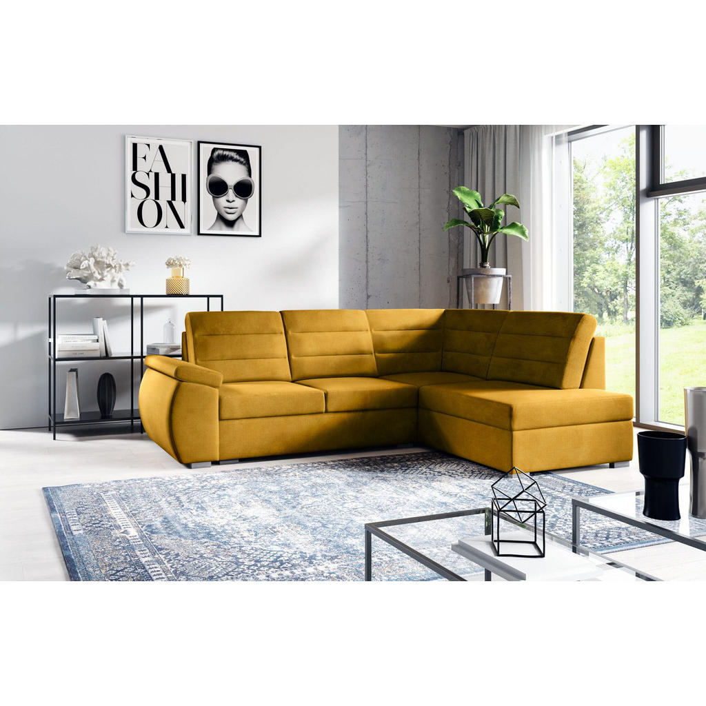 Thumbnail - Möblo Eckschlafsofa, Grün, Holzwerkstoff, 4-Sitzer, Ottomane rechts, L-Form,L-Form, 264x190 cm, Wohnzimmer, Sofas & Couc...