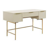 SCHREIBTISCH mit Stauraum - Beige & Gold - VITESDA - Beige, Holz (120/60/75.5cm) - Pascal Morabito