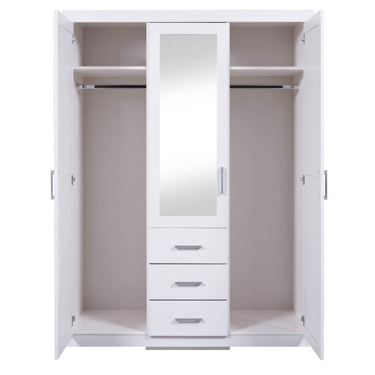 KLEIDERSCHRANK weiß - Weiß, Holzwerkstoff (140/190/55cm) - ebuy24