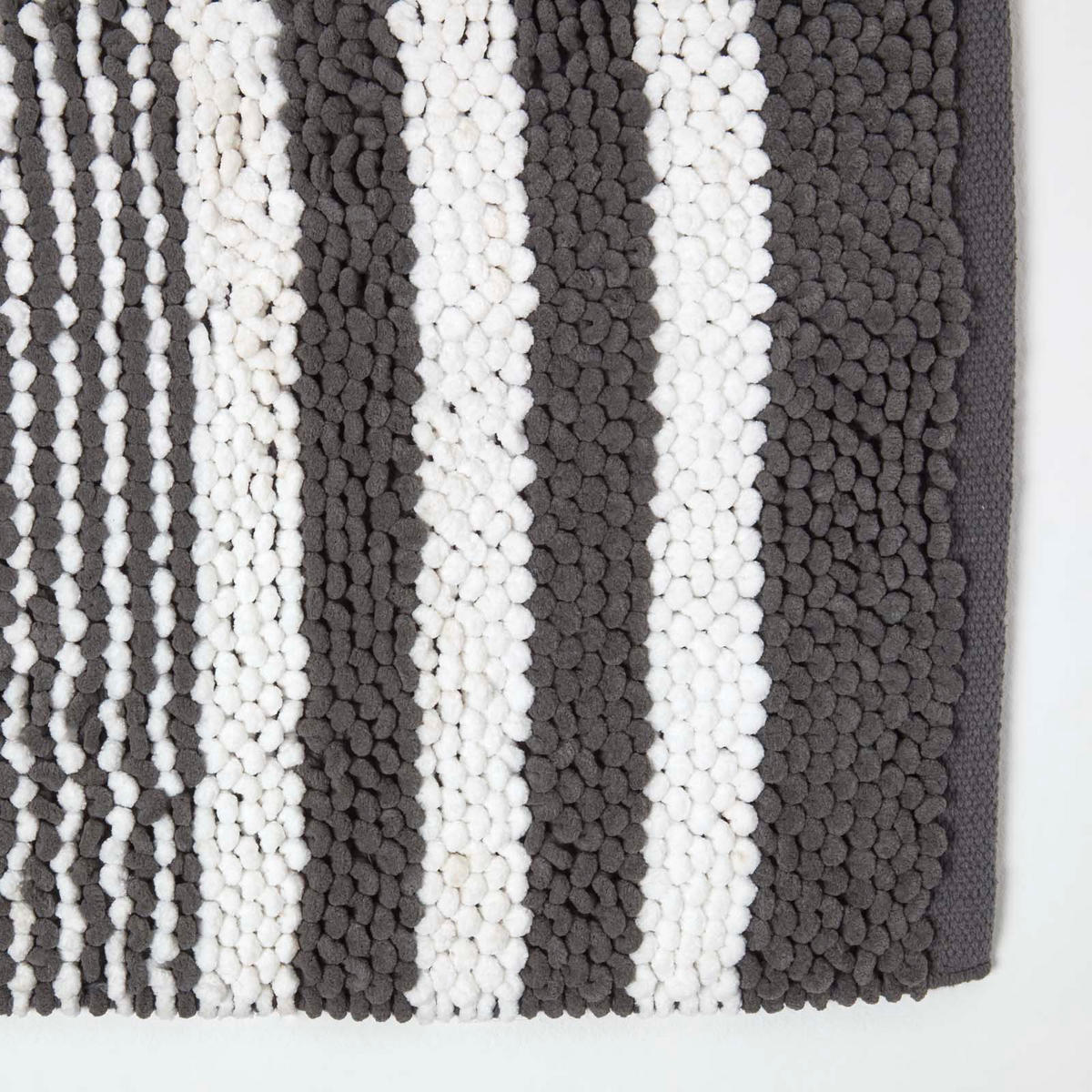 BADEMATTE Chenille beige-weiß 50/80 cm, 100% Baumwolle - Anthrazit, Textil (50/80cm) - Homescapes