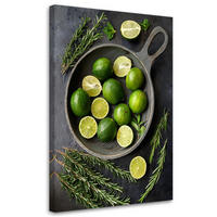 WANDBILD limettenfrucht küchenbar - Grün, Textil (40/60cm) - Feeby