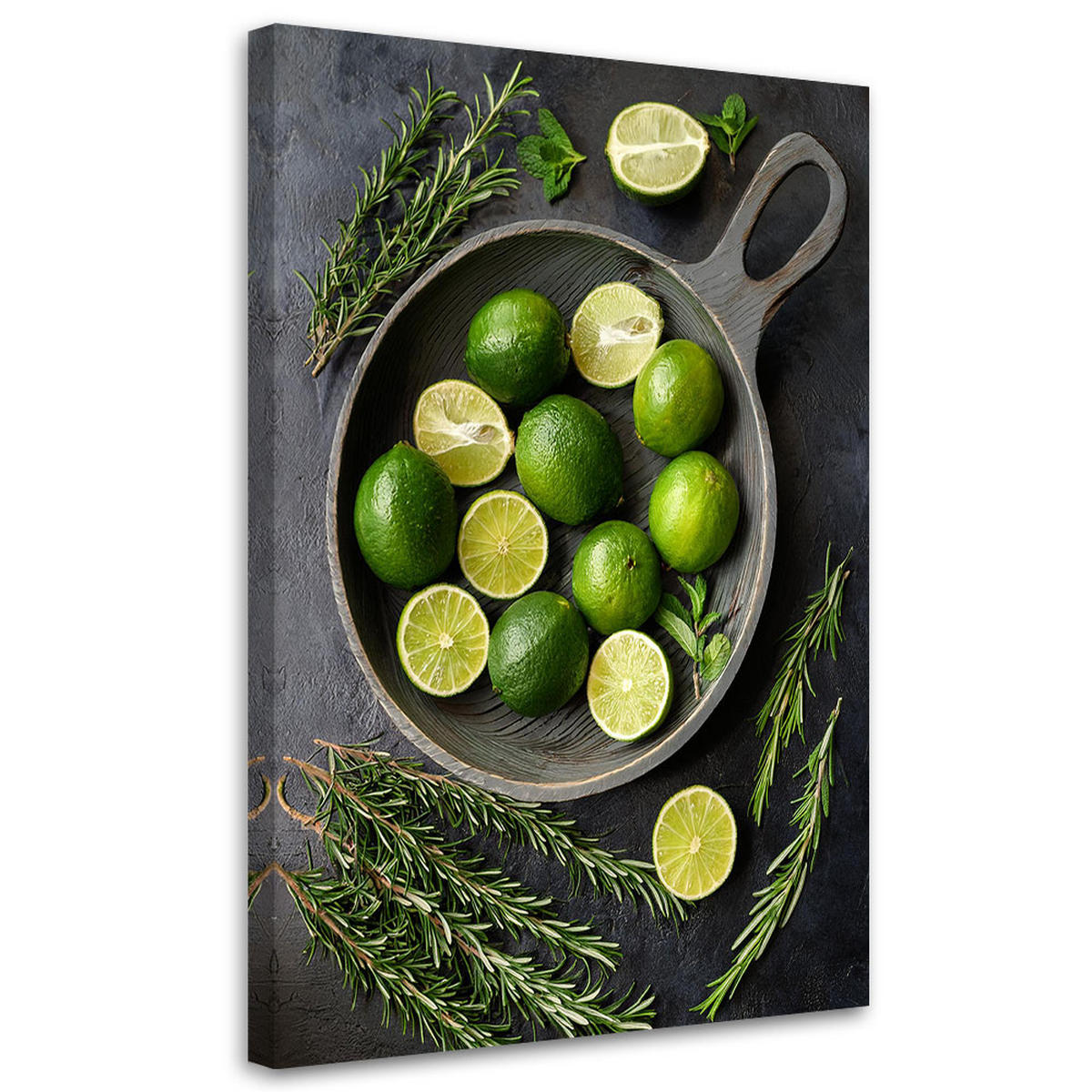 WANDBILD limettenfrucht küchenbar - Grün, Textil (40/60cm) - Feeby