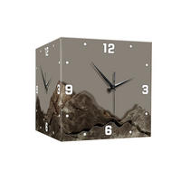 WANDUHR, Acrylmaterial, 30 x 30 x 30 cm, EU-Stecker，Bergmuster - Weiß, Kunststoff (30/30/30cm) - Weltevree