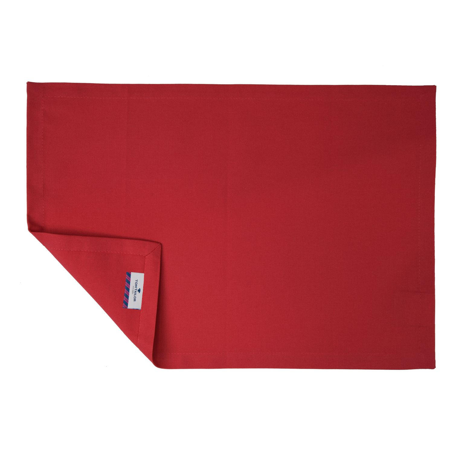 TISCH-SET 6 TEILIG DOVE - Rot, Textil (35/50cm) - Tom Tailor