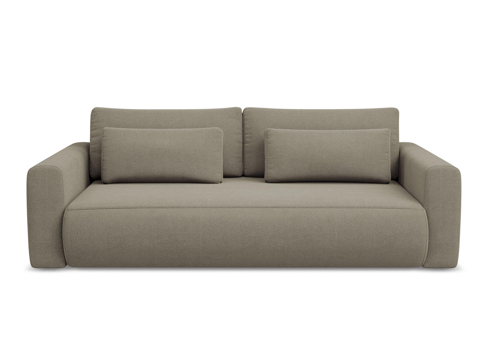 3-SITZER SOFA mit Schlaffunktion Strukturstoff Stoff Beige - Beige/Schwarz, Kunststoff/Textil (238/82/105cm) - Makamii