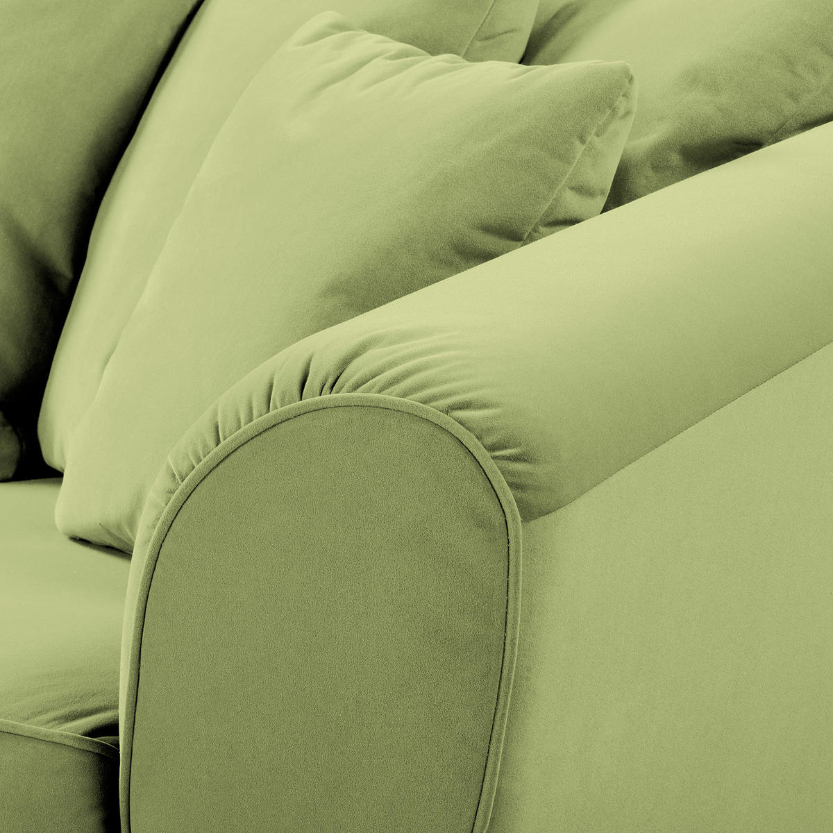 BIGSOFA - Braun/Grün, Holz/Textil (250/80/125cm) - home24