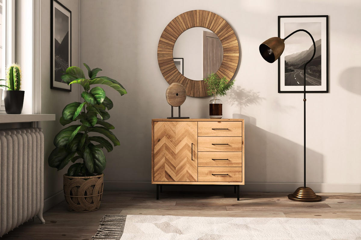 KOMMODE LEON Wildeiche - Wildeiche, Holz (97/80/45cm) - byoak
