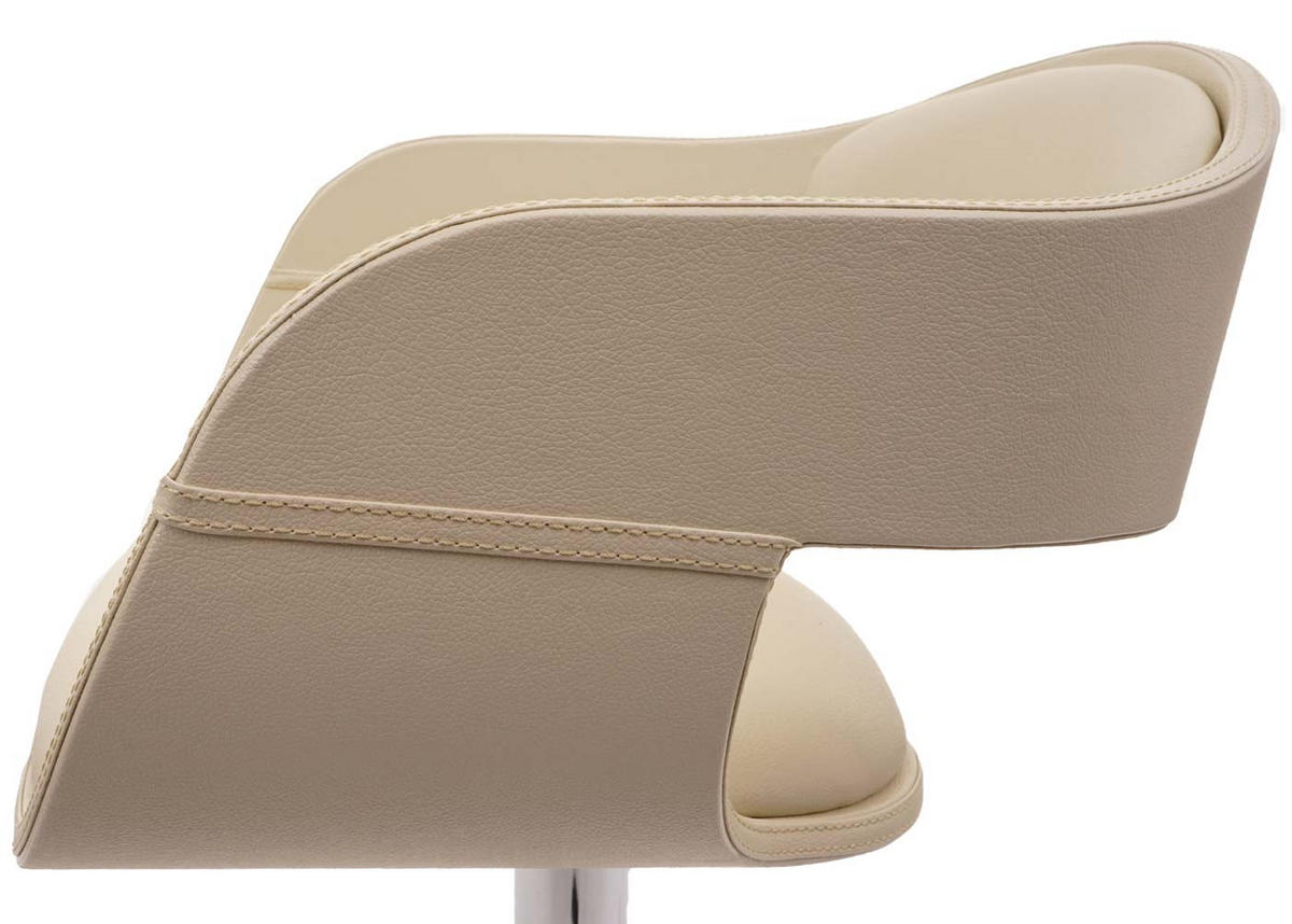 BARHOCKER A47B Cremeweiß - Weiß, Textil (49/107/49cm) - MCW