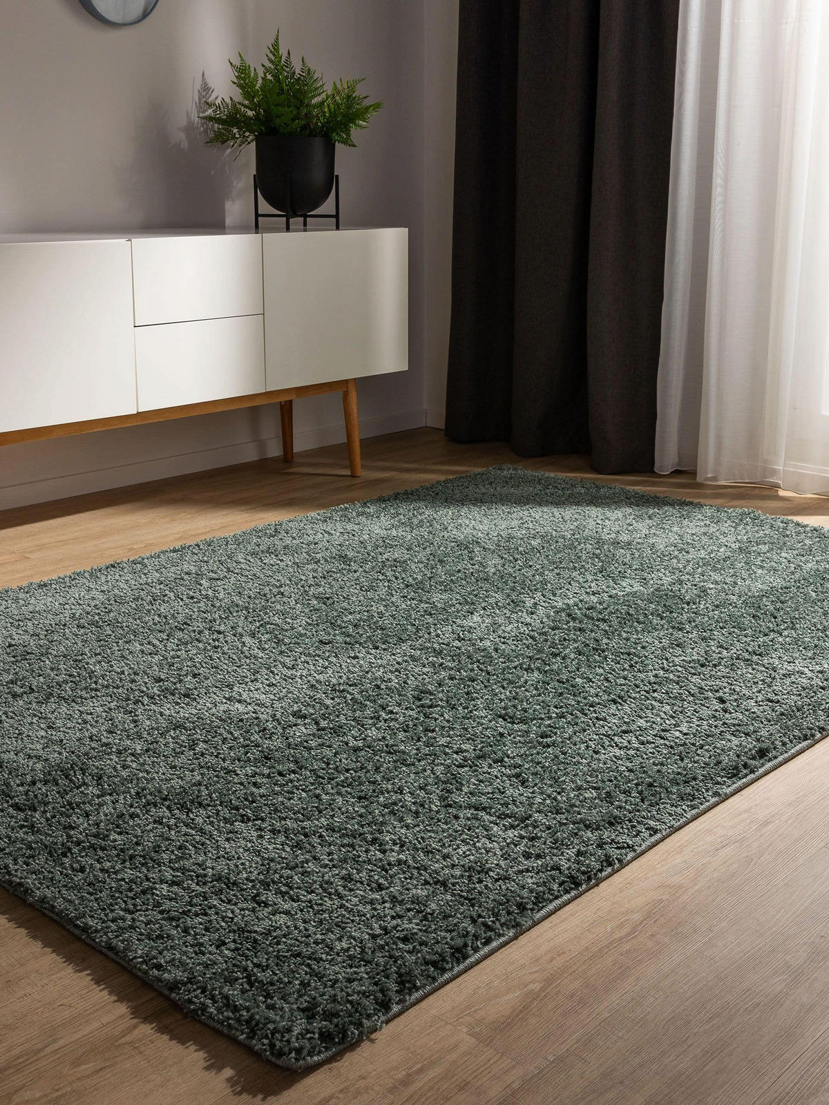 HOCHFLORTEPPICH Soho Hellgrün 60x120 cm - Hellgrün, Kunststoff (60/120cm) - benuta