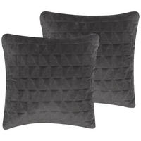 DEKOKISSEN 2er-Set Dunkelgrau 45/45 cm Lalam - Dunkelgrau, Naturmaterialien/Textil (45/45cm) - Beliani